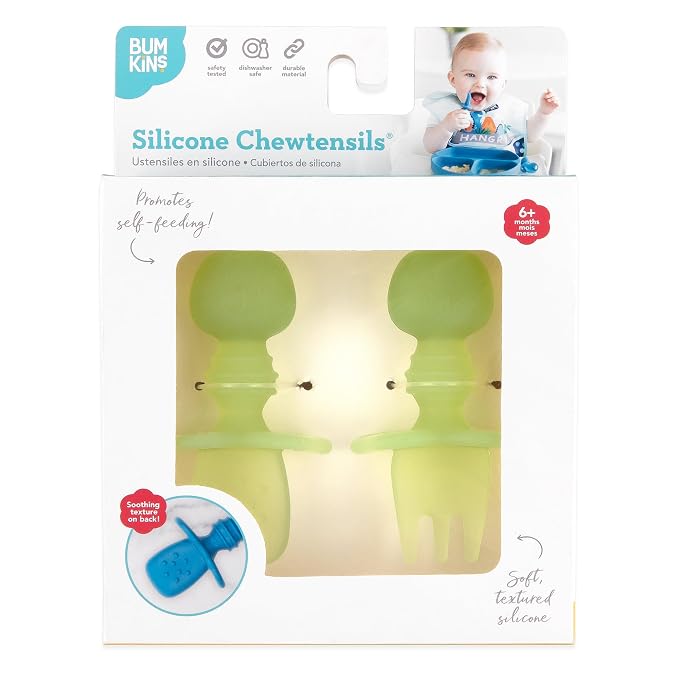 Bumkins Baby Utensils Set, Chewtensils Silicone Spoons - Image 6