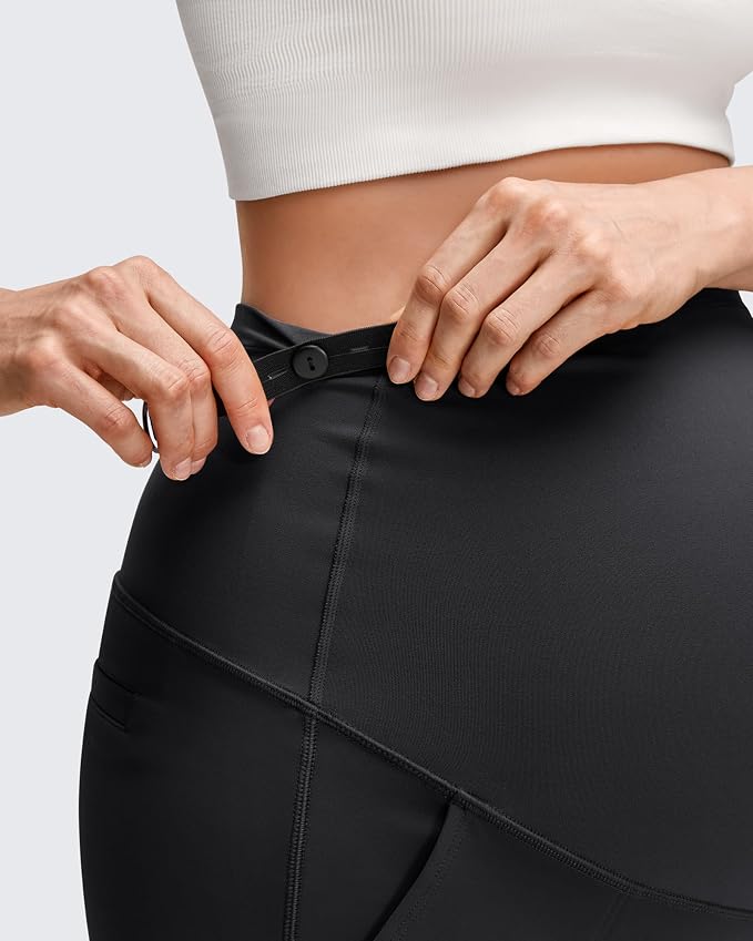 G4Free EverGoing Fleece Lined Maternity Wide Leg Pants Over The Belly Pregnancy - Image 3