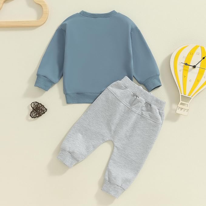 Toddler Baby Boy Fall Winter Outfit Long Sleeve Letter Print Sweatshirts and - Image 3