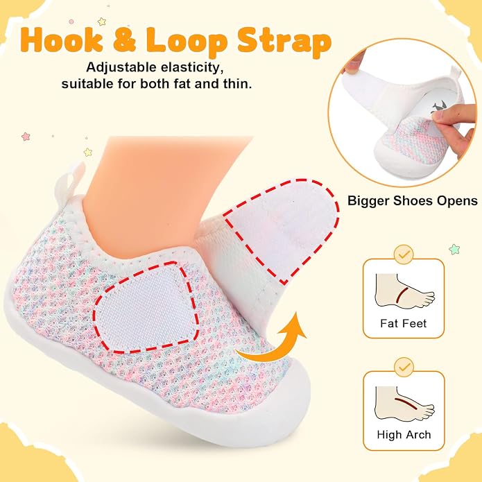 FEETCITY Baby First Walking Shoes Wide Baby Shoes Infant Sneakers Newborn Crib - Image 4
