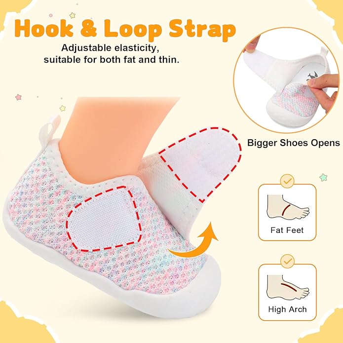 FEETCITY Baby First Walking Shoes Wide Baby Shoes Infant Sneakers Newborn Crib - Image 4