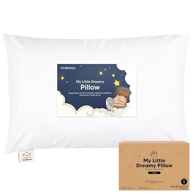 KeaBabies Toddler Pillow with Pillowcase, Jumbo 14X20 by KeaBabies