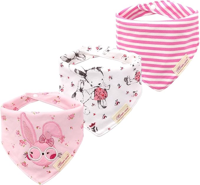 JN&LULU 3 Pack Newborn Baby Bibs Bandana Drool Bibs by JNLULU