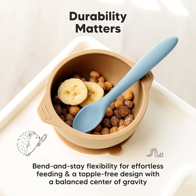 KeaBabies Silicone Baby Spoons, Self Feeding 6-12 months - Image 7