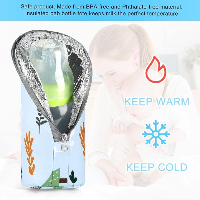 Accmor Baby Bottle Tote Bags, Insulated Breastmilk Cooler Bag, Nursing Bottle - Image 3