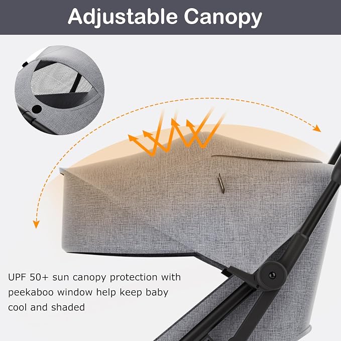 INFANS Ultra-Compact Fold Airplane Ready Travel Stroller, One-Hand Gravity Fold - Image 6