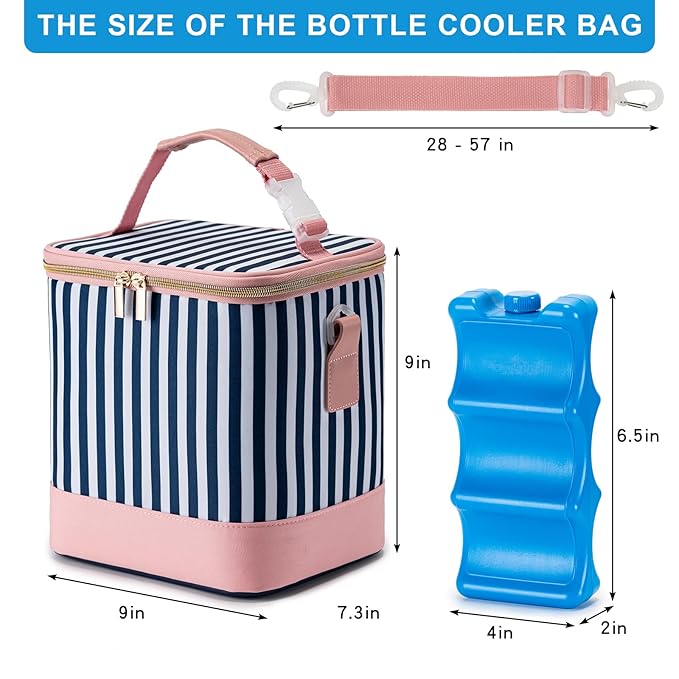 Breastmilk Cooler Bag with Ice Pack Fits 6 Baby Bottles Up to 9 Ounce, Baby - Image 5