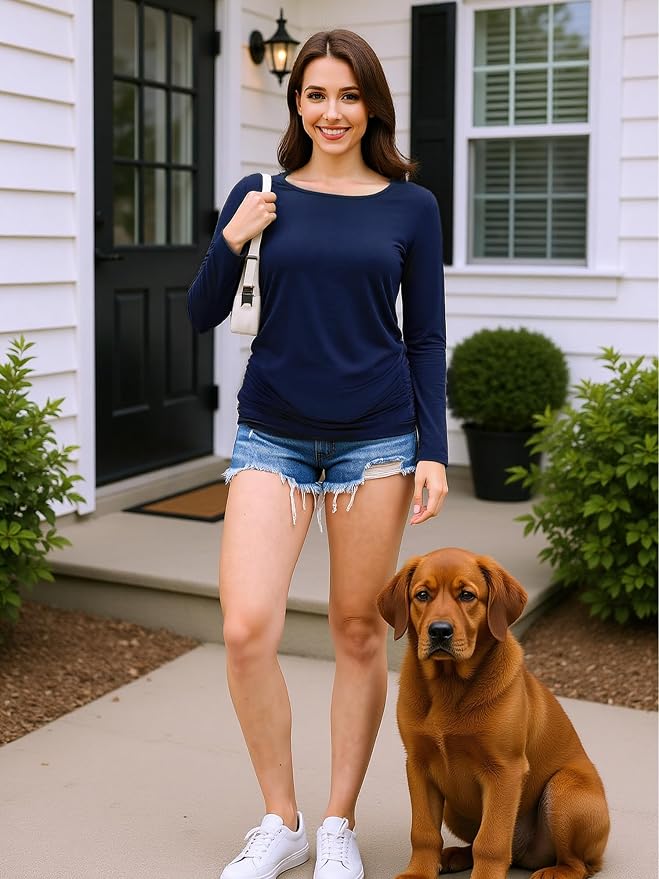 Maternity Shirts Long Sleeve Pregnancy Top - Image 6