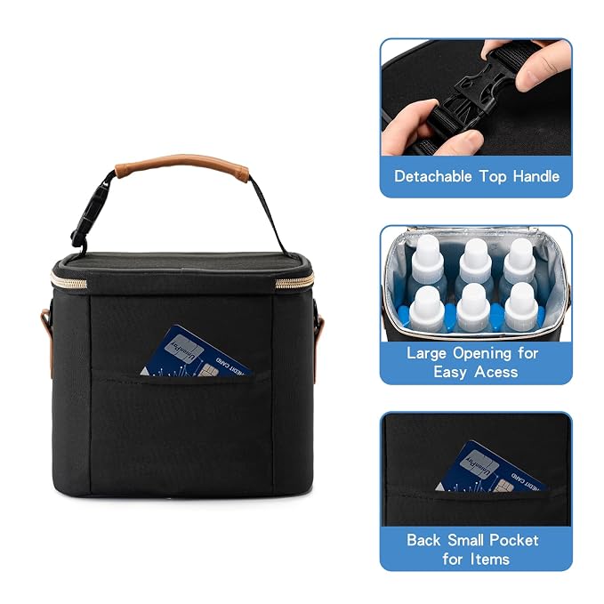 Breastmilk Cooler Bag with Ice Pack Fits 6 Baby Bottles Up to 5 Ounce, Baby - Image 4