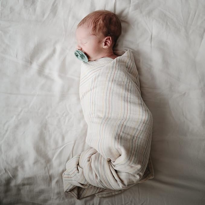 mushie Muslin Baby Swaddle Blanket | 100% Organic Cotton - Image 3