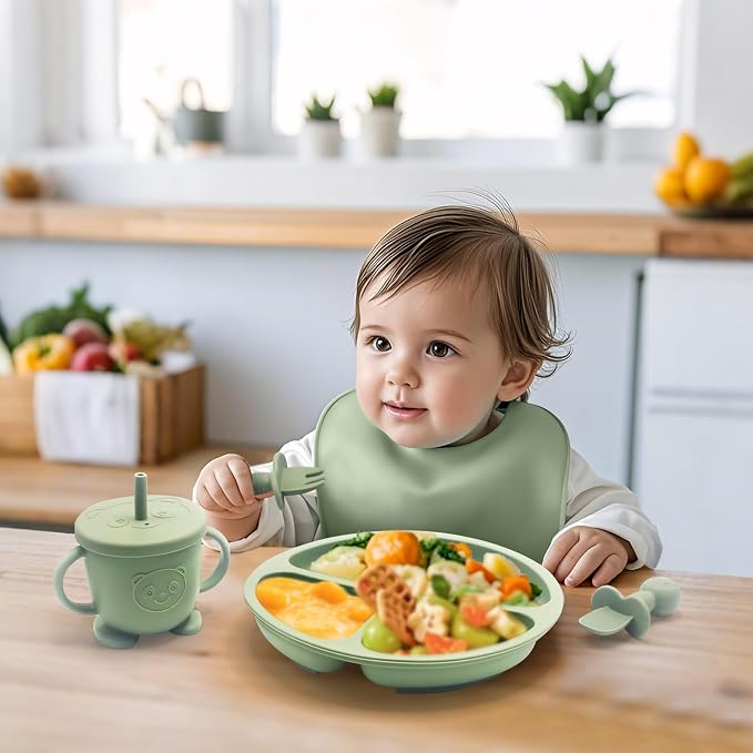 Baby Led Weaning Supplies, 8 Piece BPA-Free Silicone Feeding Set, Silicone - Image 6