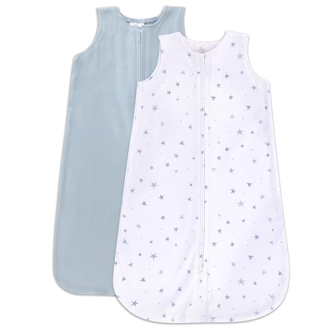 Ely's & Co. 100% Cotton Wearable Blanket Baby Sleep Bag Solid Dusty Blue and by ElysCo