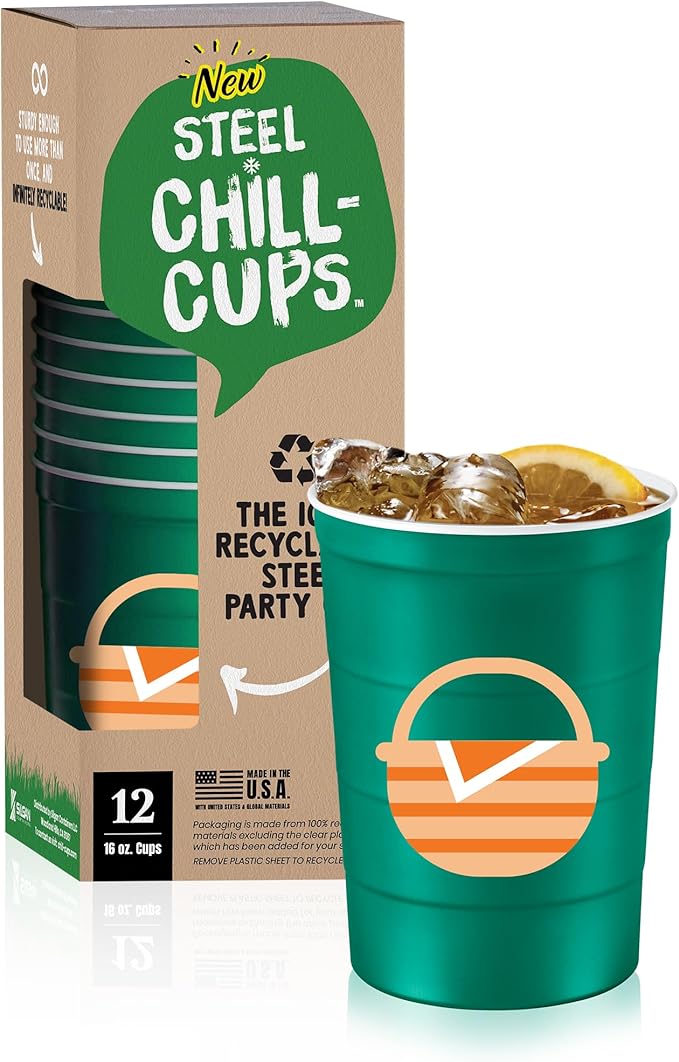 16 oz. Party Cup Summer BBQ Grill Picnic Design by SteelChillCups