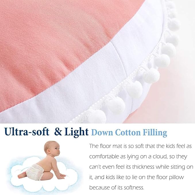 Large Floor Pillow Kids Round Floor Cushion Seating, 35 inches Big Circle Pillow - Image 2