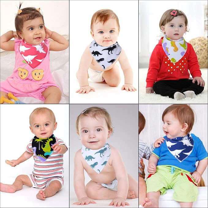 Maiwa 10-Pack Dinosaur Bandana Bibs - Image 4