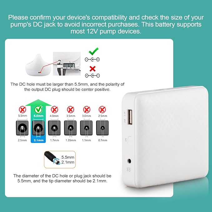 12v Portable Breast Pump Battery and Charger - Image 2