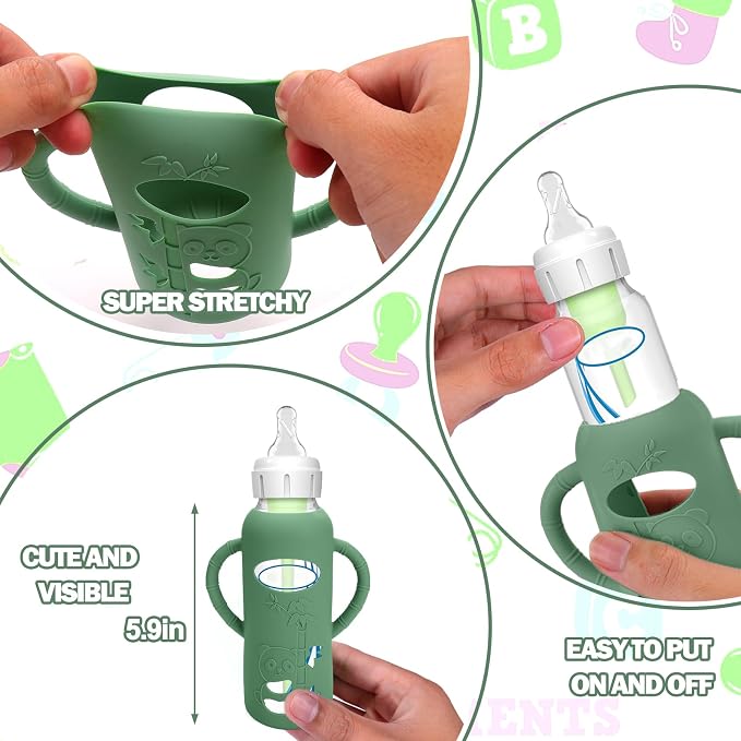 BUSOHA 3 Pack Silicone Sleeves for Dr. Brown's Glass Baby Bottles - Image 4