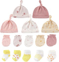 Newborn Baby Boy Girl Caps Mittens Socks Set Cotton Baby Essentials Accessories by MAMIMAKA