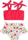 YOUNGER TREE Toddler Girls Two Pieces Swimsuit Color Block Stripe Swimwear by YOUNGERTREE