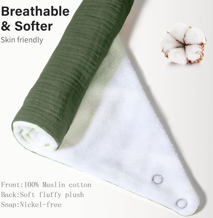 Muslin Baby Bibs, Soft Triangular Baby Bandana Drool Bibs - Image 3