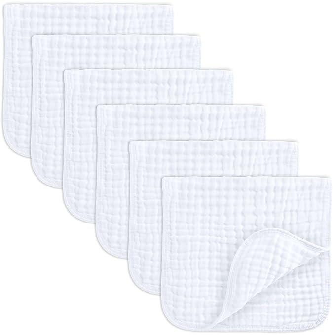 Comfy Cubs Muslin Burp Cloths 20" x 10", Ultra Absorbent 100% Cotton by ComfyCubs