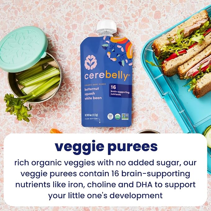 Cerebelly Organic Baby Food Pouches, Hearty Veggie Purees, 16 Nutrients - Image 7