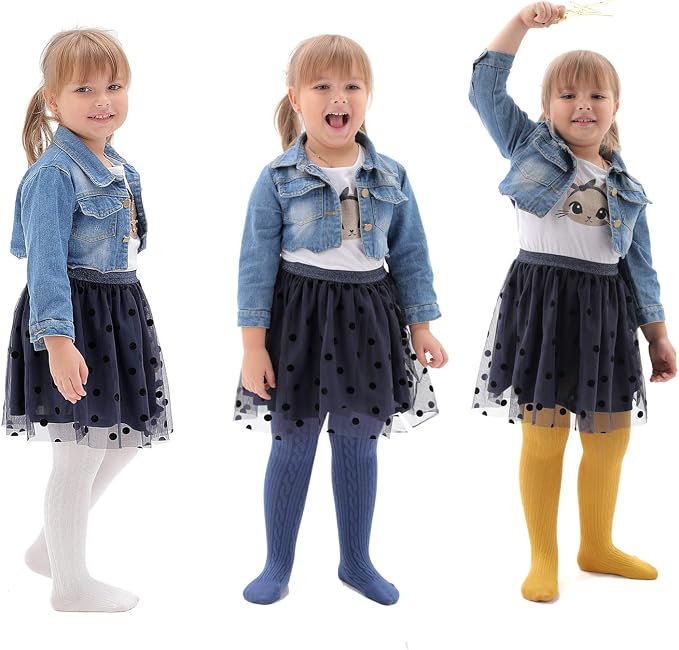 EPEIUS Baby Girl Tights Thick Cable Knit Leggings Stockings Cotton Pantyhose - Image 2
