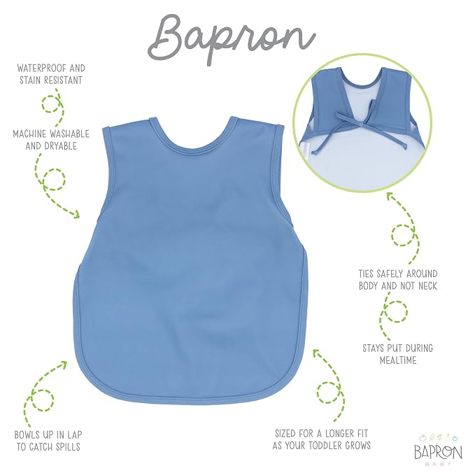 BapronBaby Minimalist Dusty Blue Bapron - Image 2