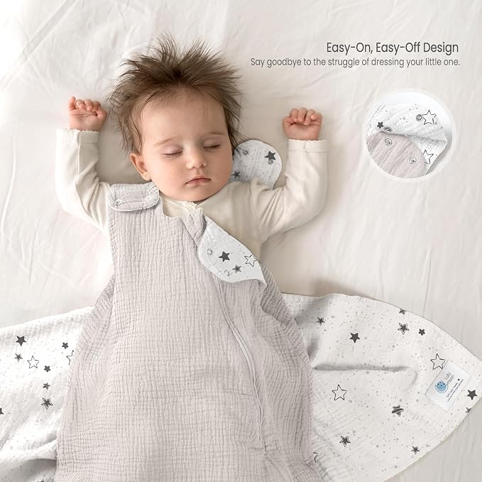 lulumoon Sleep Sack Muslin for Baby: Cotton Wearable Blanket for 3-9 Months - Image 2