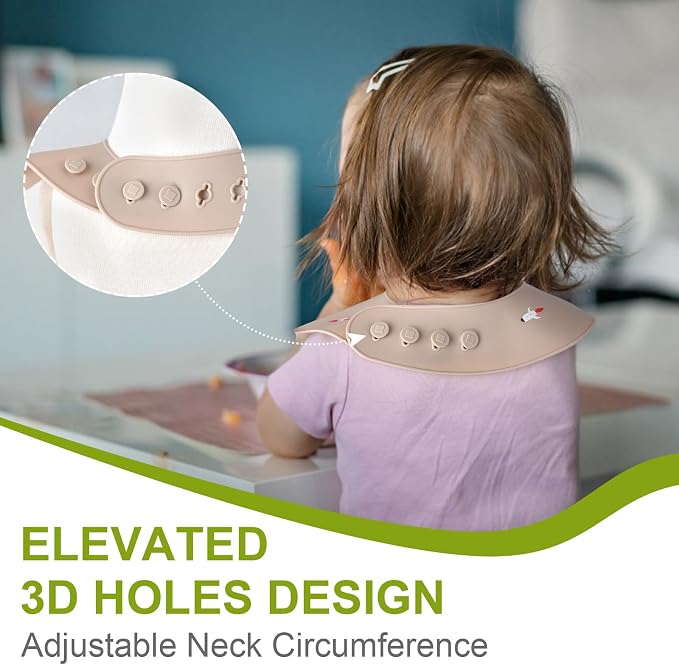 Accmor Silicone Baby Bibs, Waterproof Soft Bibs - Image 4