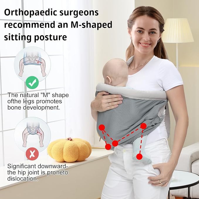 Baby Sling Carrier Newborn, Adjustable Easy Wearing Baby Nursing Warp Sling - Image 3