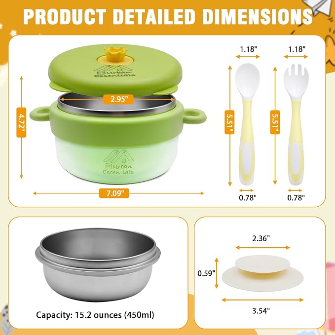 Baby Bowl with Suction, Premium Food Grade 304 Stainless Steel, Thermo-Color - Image 7