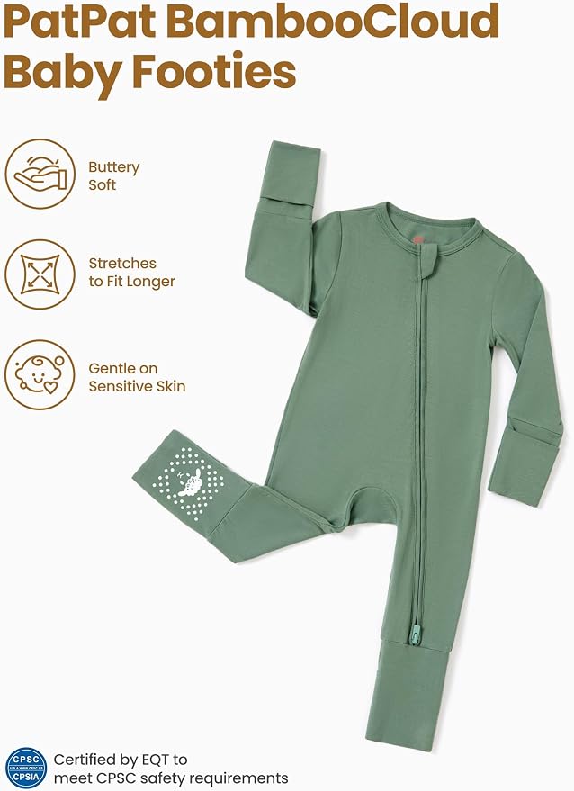 PATPAT Baby Footie Romper with Mittens - Image 4