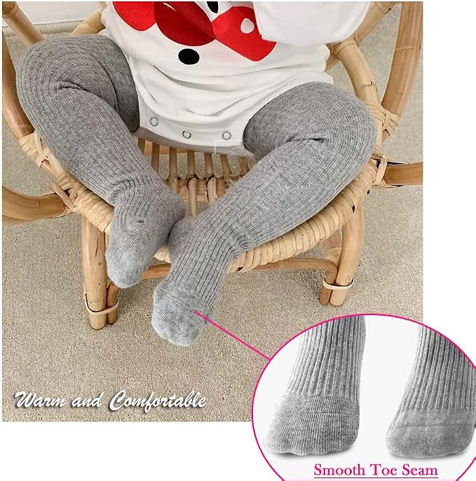 CECORC Baby Girls Tights Toddler Cable Knit Leggings Thick Cotton Infant - Image 2