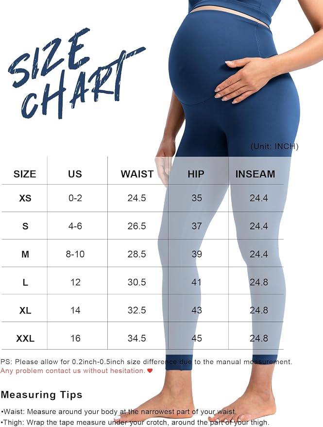 POSHDIVAH Women's Creamluxe Maternity Leggings 25"/28" Over The Belly Pregnancy - Image 2