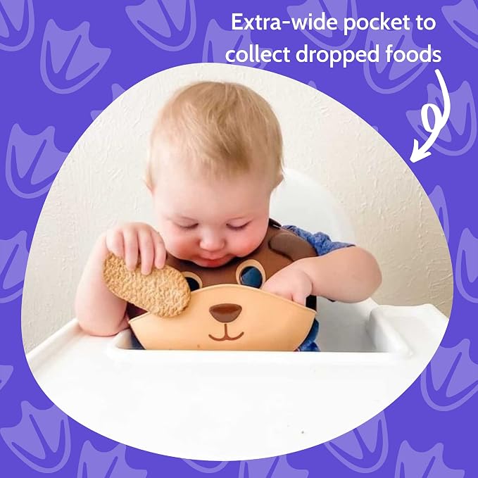 Silly Goose Silicone Animal Baby Bibs - Image 4
