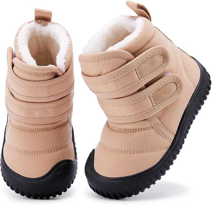 BMCiTYBM Toddler Baby Snow Boots Winter Shoes Boys Girls Cold Weather Baby Faux - Image 3