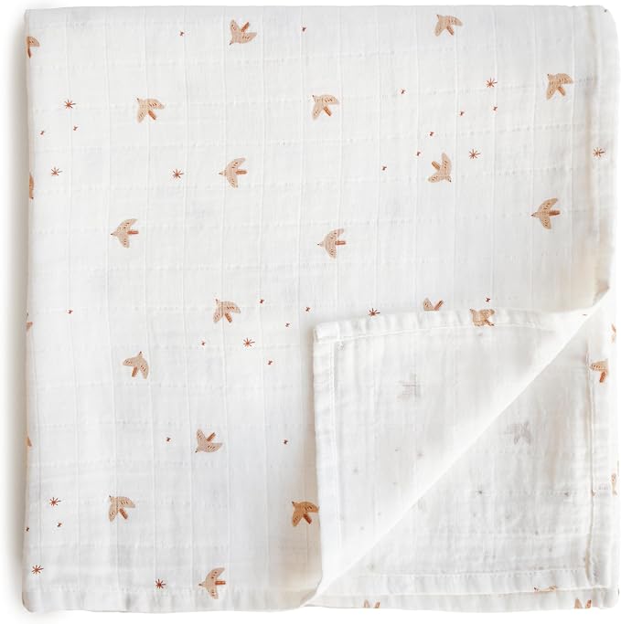 mushie Muslin Baby Swaddle Blanket | 100% Organic Cotton by mushie