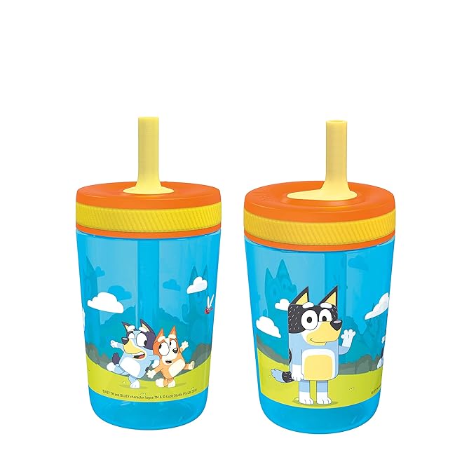 Zak Designs 15oz Bluey Kelso Tumbler Set, Leak-Proof Screw-On Lid by ZakDesigns