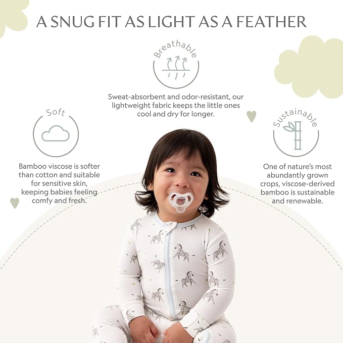 Bamboo Little Soft Baby Footie Pajamas, Baby Clothes, Newborn Sleepers - Image 3