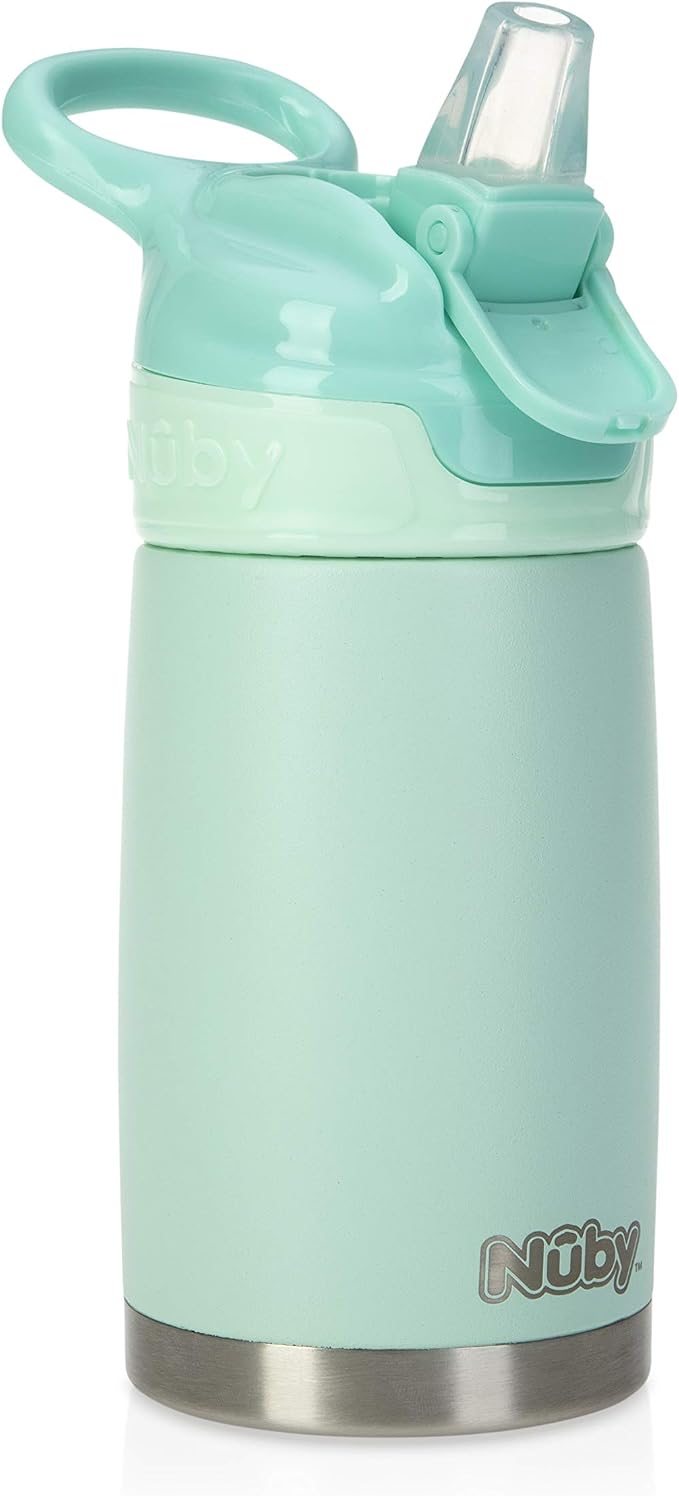 Nuby Thirsty Kids No Spill Flip-It Reflex Stainless Steel Travel Cup or Water by NubyUSA