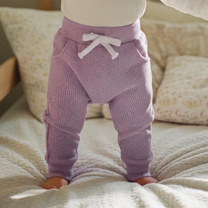 Sejardin Toddler Baby Boy Girl Pants 3 Pack Solid Color Elastic Waist Jogger - Image 2