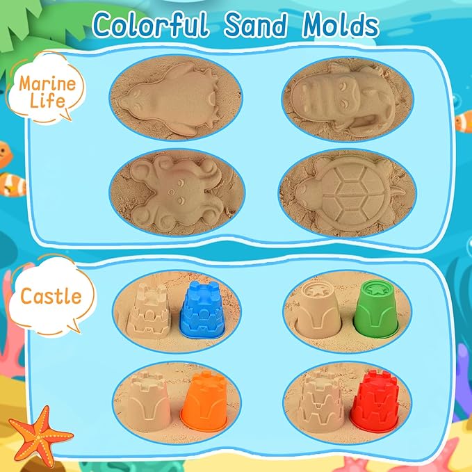 Beach Toys Set for Kids, Collapsible Sand Bucket and Shovels Set - Image 3