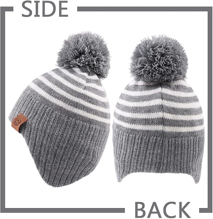 JANGANNSA Knitted Baby Hat Scarf Set Winter Warm Boys Girls Beanie Fleece - Image 2