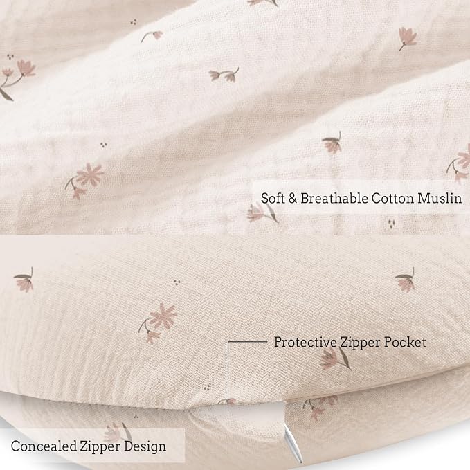Little Grape Land Nursing Pillow, Soft 100% Cotton Breastfeeding Pillow - Image 5
