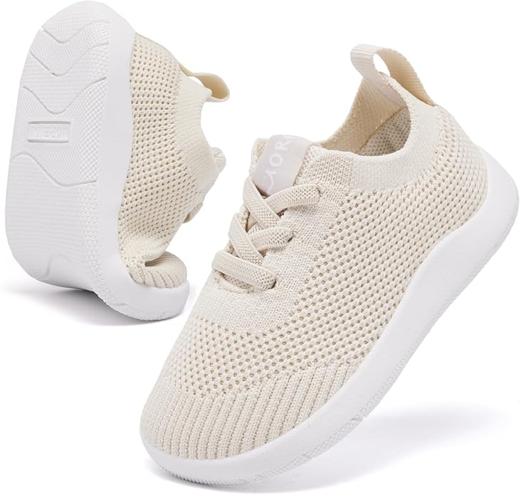 MORENDL Toddler Wide Toe Box Barefoot Shoes Baby First Walking Shoes Boys Girls by MORENDL