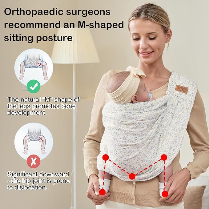 Baby Sling Carrier Newborn, Adjustable Easy Wearing Baby Nursing Warp Sling - Image 4