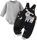 Baby Boy Clothes Fall Winter Outfits Long Sleeve Striped Romper Cute Cartoon by CETEPY
