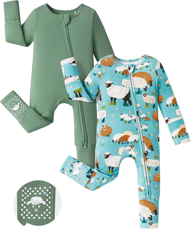 PATPAT Baby Footie Romper with Mittens by PATPAT
