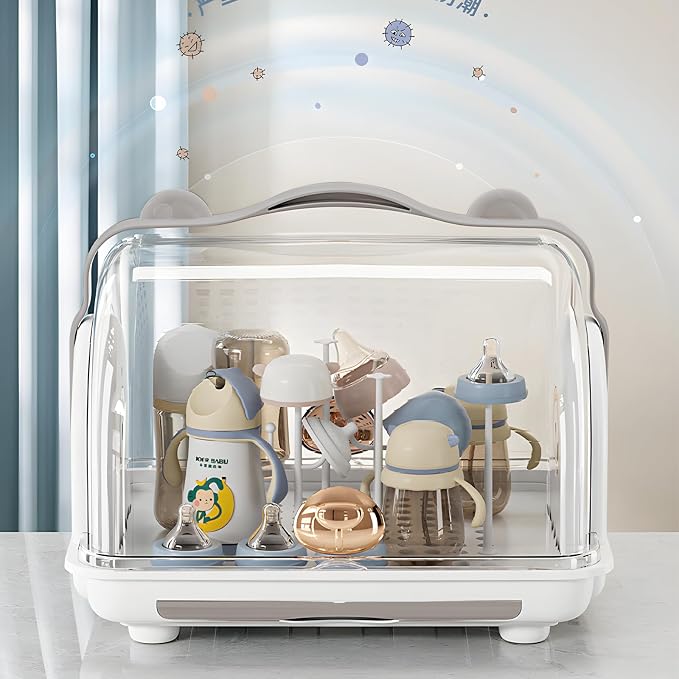 Baby Bottle Drying Rack Storage, Nursing Bottle Storage Box Organizer - Image 4